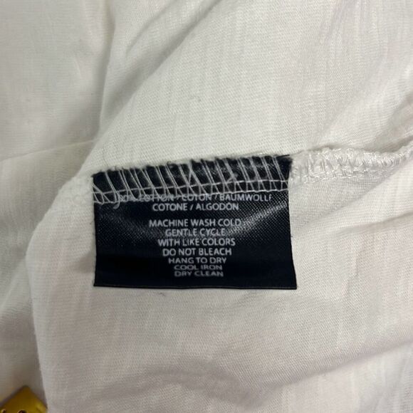 LaMarque Pullover Crewneck TShirt Cream Short Sleeve Scoop Neck Tie Front XS - Picture 7 of 9